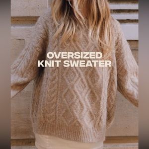 Daily Drills Oversized Knit Sweater - Beige